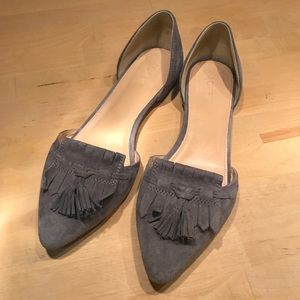 J.Crew Suede D’Orsay Loafer Flats Heron Grey